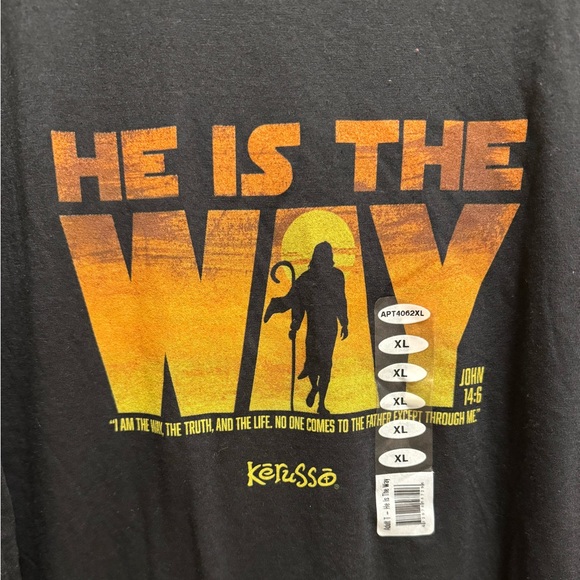He is The Way Jesus Star Wars Mandalorian Black T-shirt Kerusso Size XL NWT - Picture 5 of 5